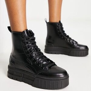 Puma X Dua Lipa Mayze Black High-Top Platform Boots